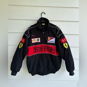Ferrari Black and Red Bomber Jacket